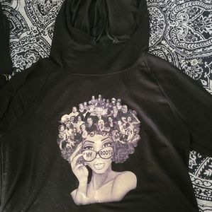 black graphic hoodie